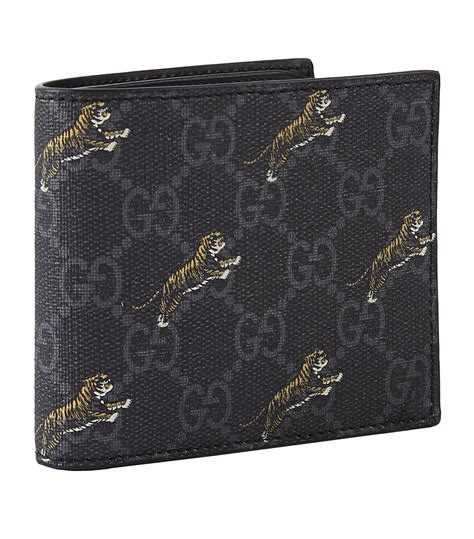 gucci black leather wallet men's|Gucci wallet men tiger.